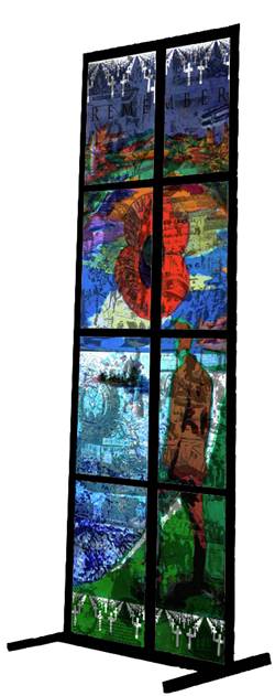 Final SKETCH of digital glass monolith JDB 2010 for Unknown Warrior 90Yrs Westminster Abbey
